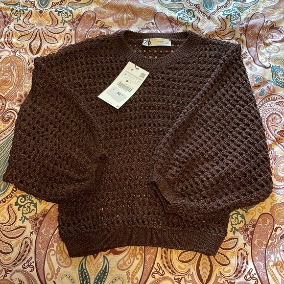 NWT zara balloon knit sweater - Picture 4 of 6